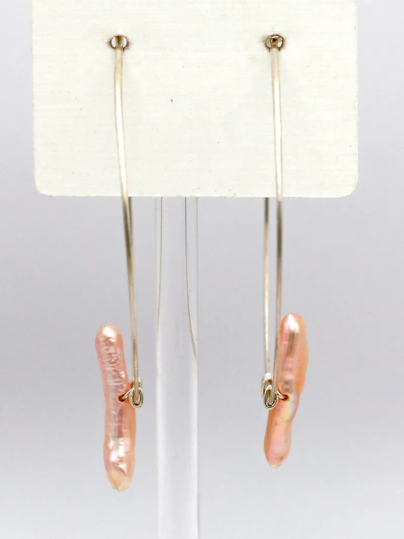 Susan Rifkin Pearl Accented Hoops | Silver & Gold Options Available