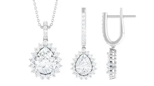 Teardrop Cubic Zirconia Bridal Jewelry Set