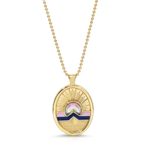 Tequila Sunrise Enamel Necklace - Twilight