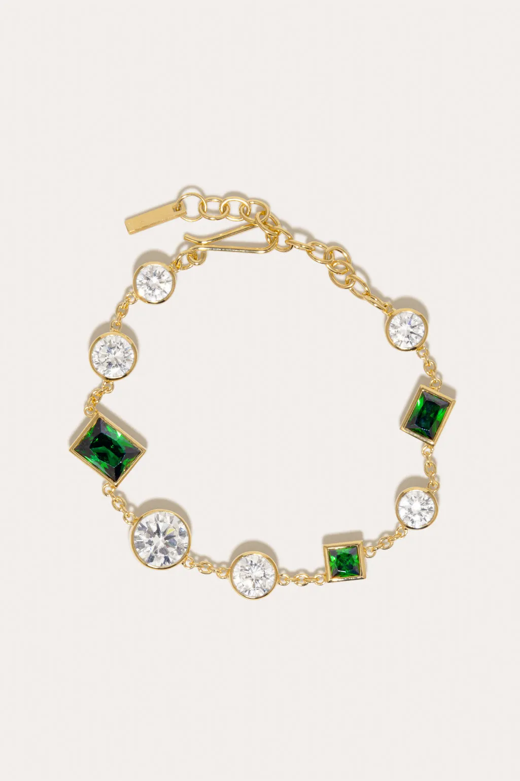 The Mysterious Connection - Emerald Zirconia and Recycled Gold Vermeil Bracelet