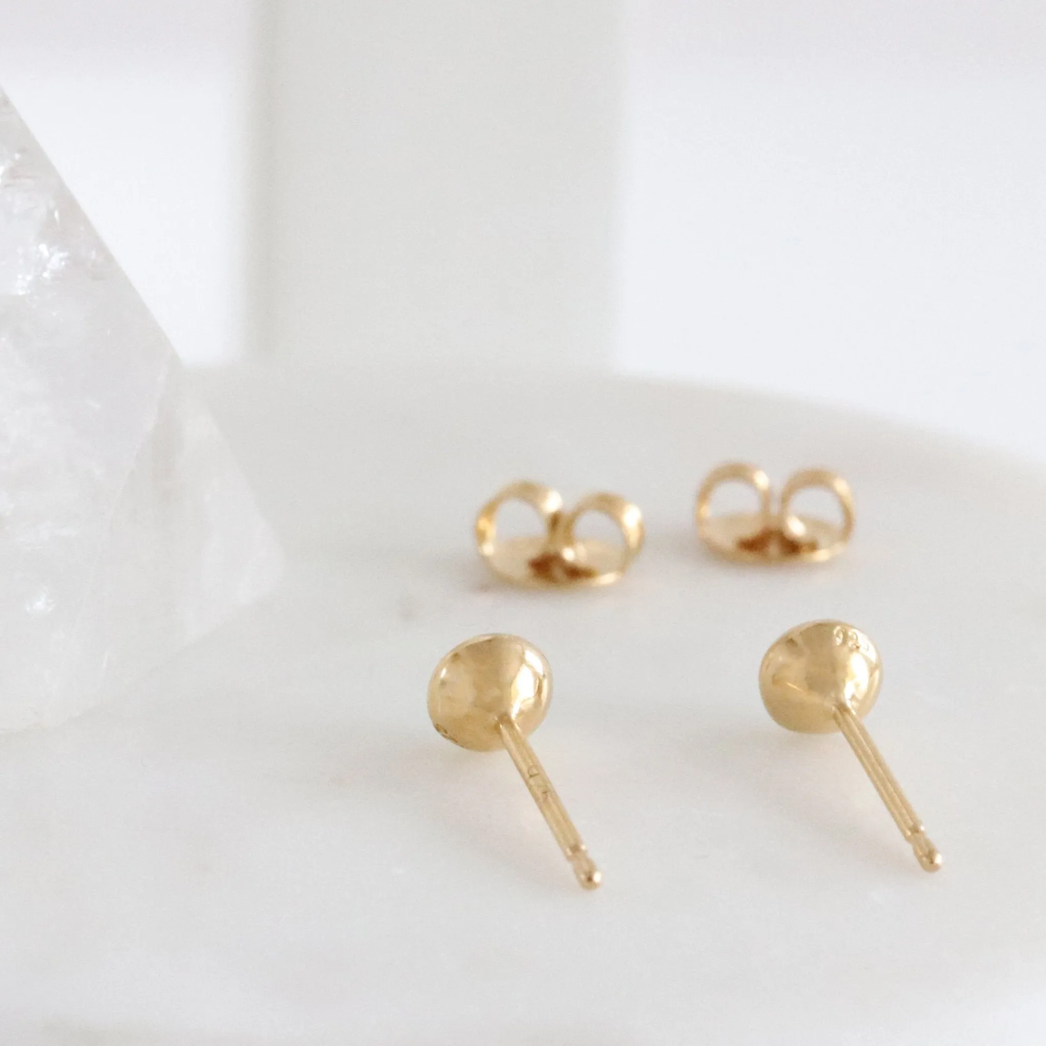 TINY PROTECT STUD EARRINGS - CHRYSOPRASE & GOLD