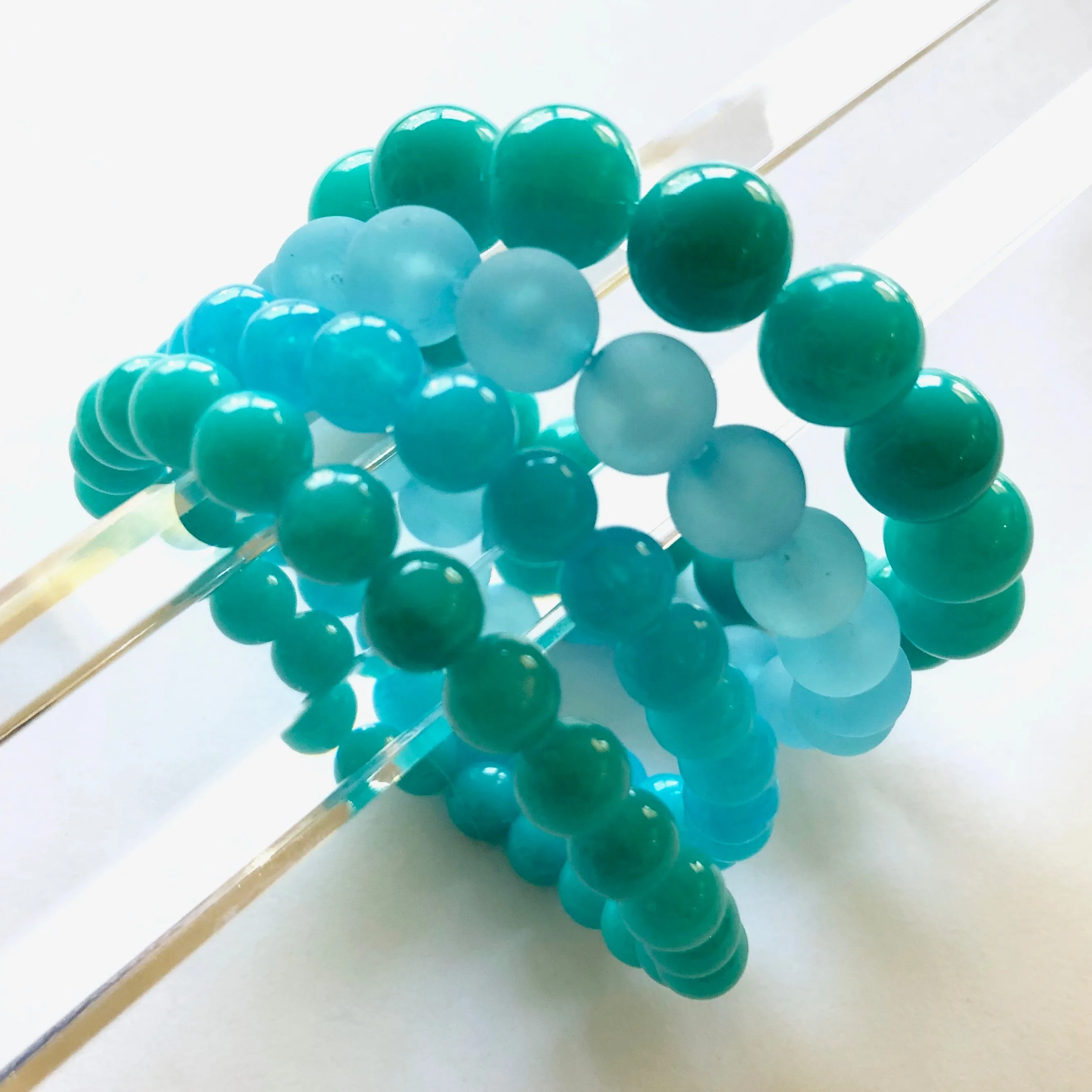 Turquoise and Aqua Blue Mix Stack & Stretch Bracelets Set