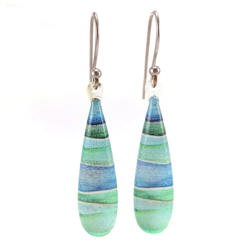 Turquoise Foiled Teardrop Earrings