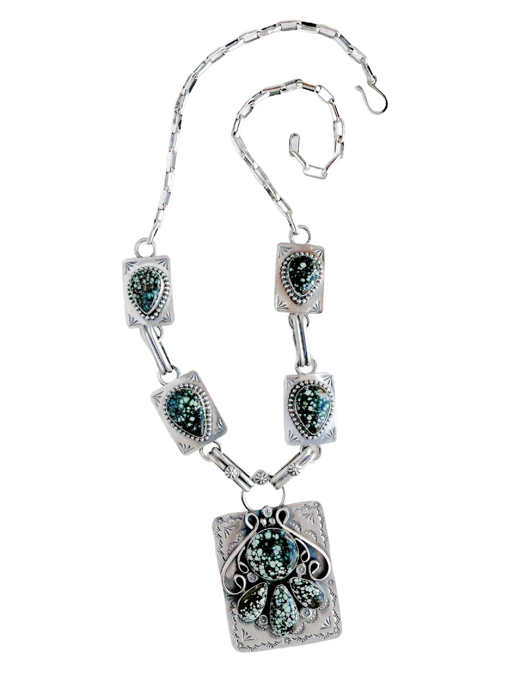 Turquoise Medallion Statement Necklace