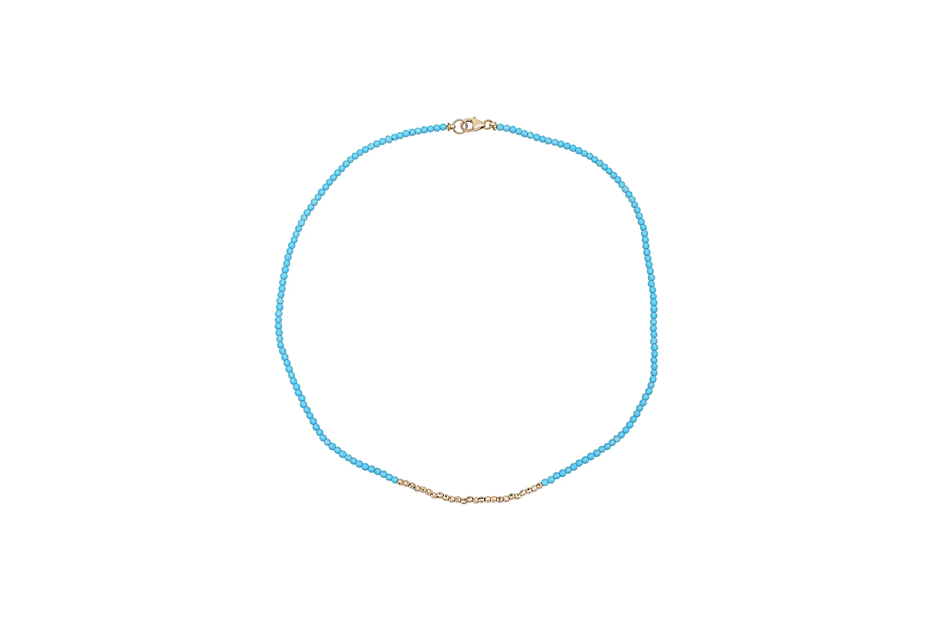 Turquoise Necklace with Gold Beads