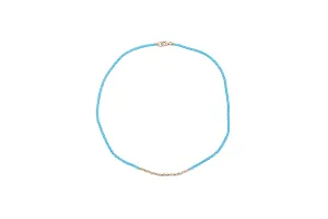 Turquoise Necklace with Gold Beads