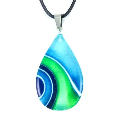 Turquoise Teardrop Ribbon Pendant