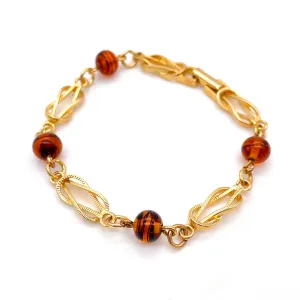 【USA輸入】ヴィンテージ AVON アンバー ビーズ ブレスレット/Vintage AVON Amber Beads Bracelet