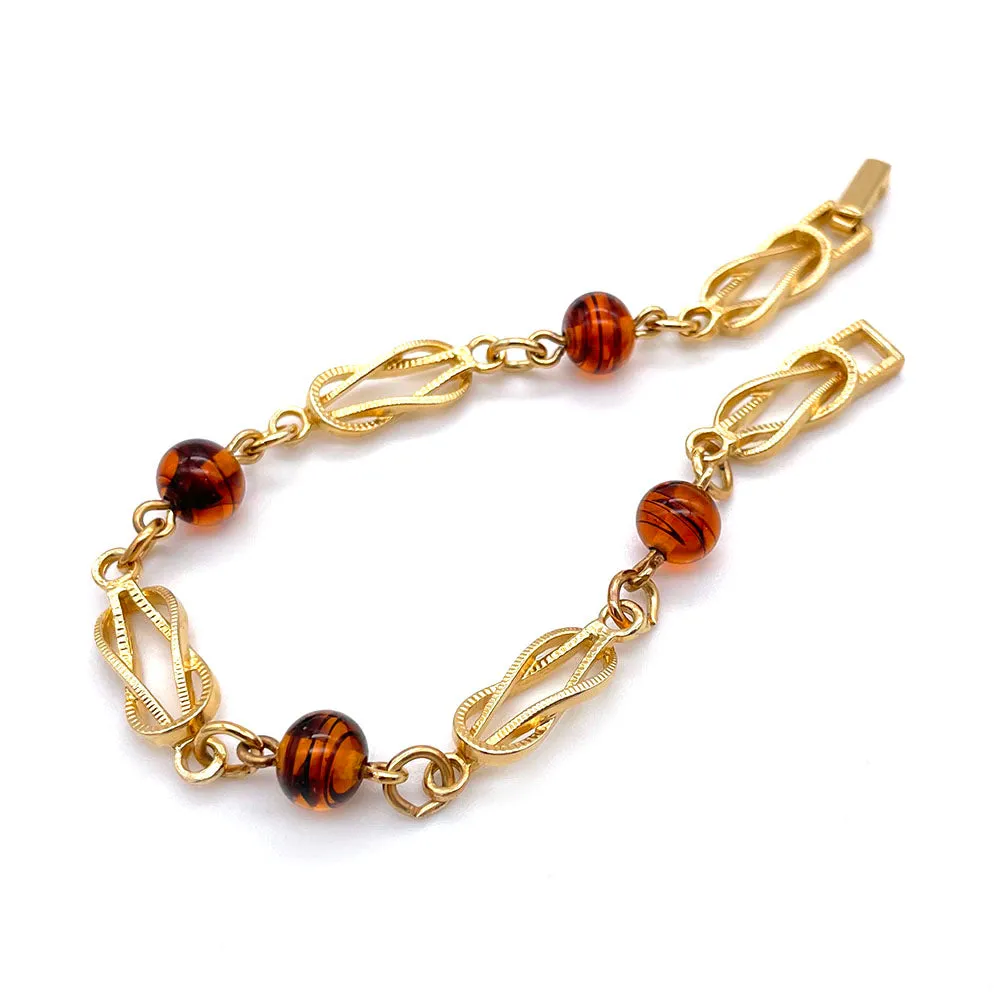 【USA輸入】ヴィンテージ AVON アンバー ビーズ ブレスレット/Vintage AVON Amber Beads Bracelet