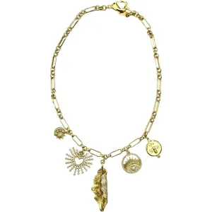 Verona 5 Charm Necklace - Gold