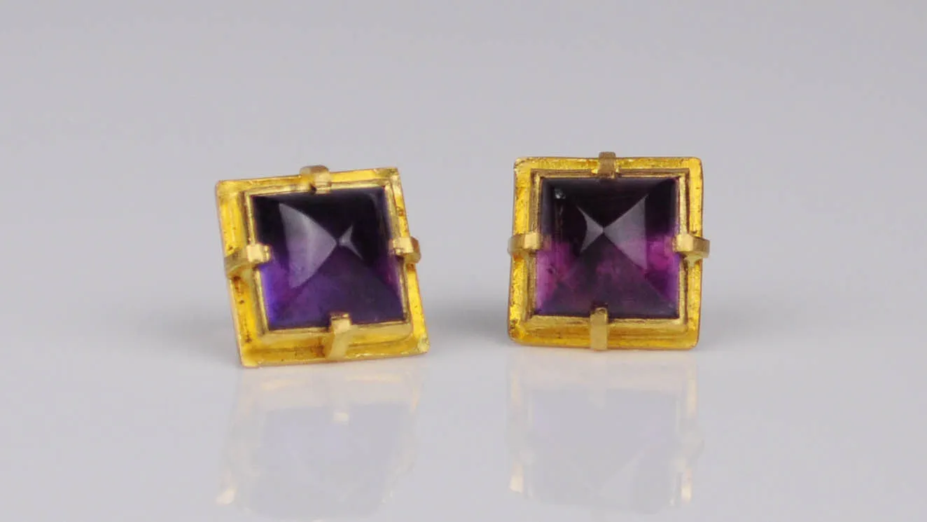 VETUS AMETHYST STUD EARRINGS