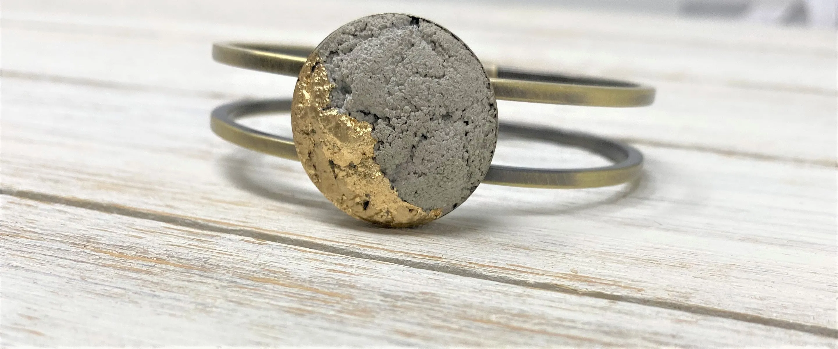 Vintage Concrete Gold Leaf Bracelet