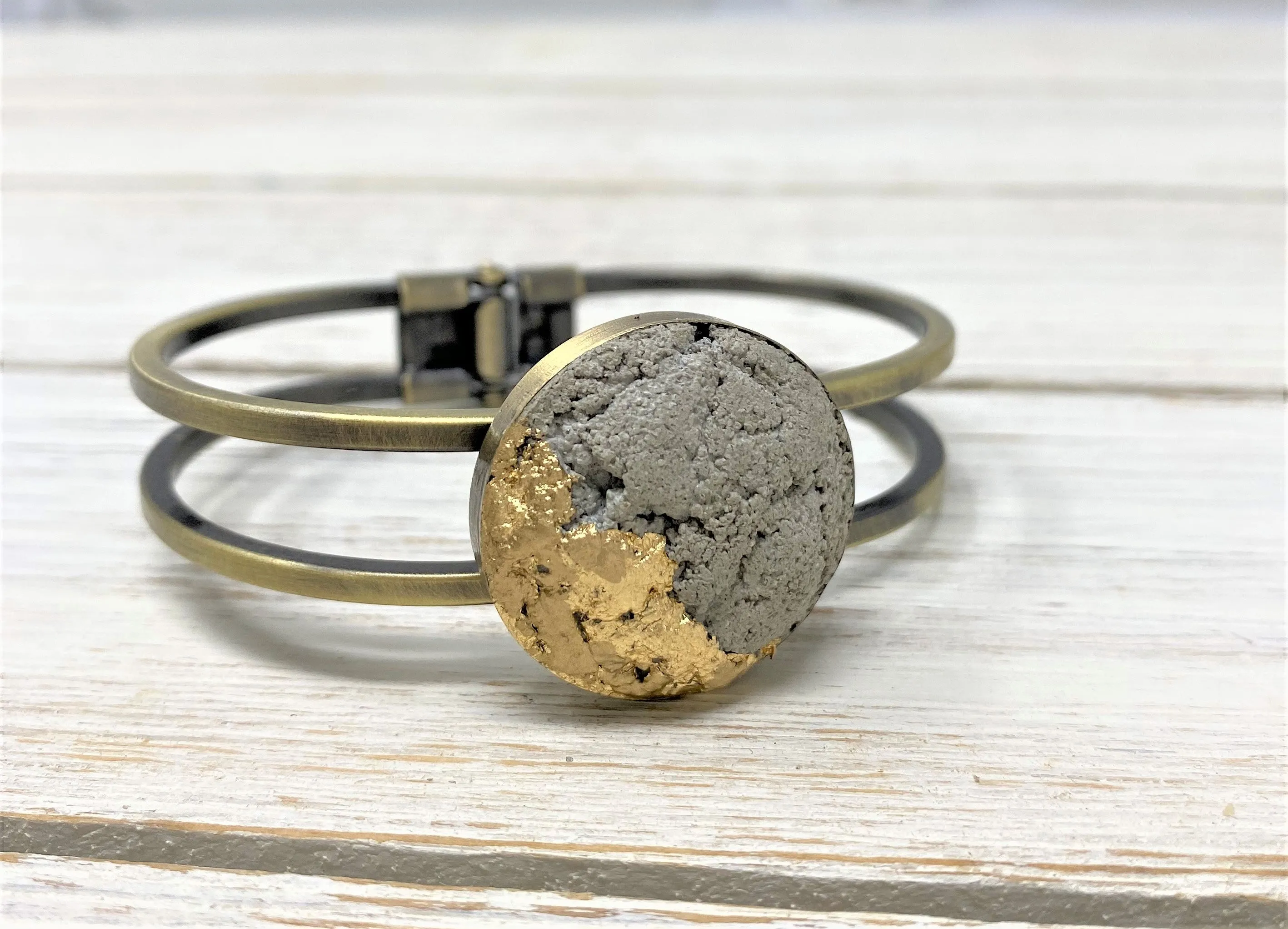 Vintage Concrete Gold Leaf Bracelet