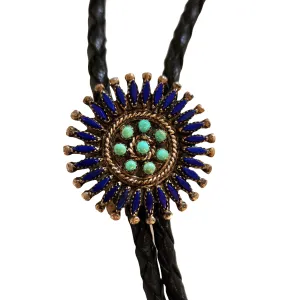 Vintage Lapis & Turquoise Bolo Tie