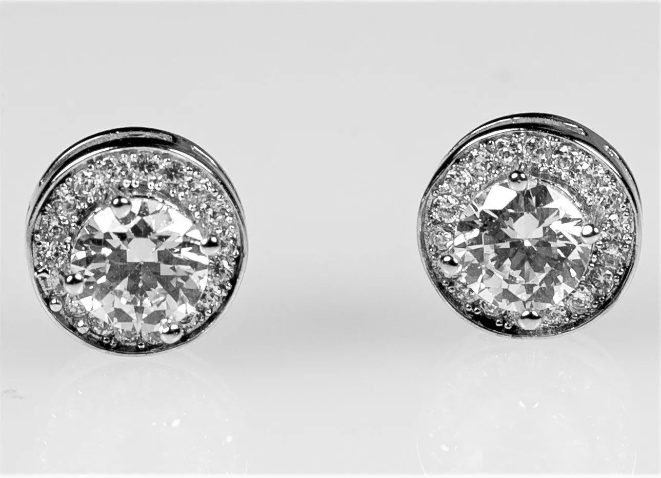 Walda Round Halo Stud Earrings | 2ct