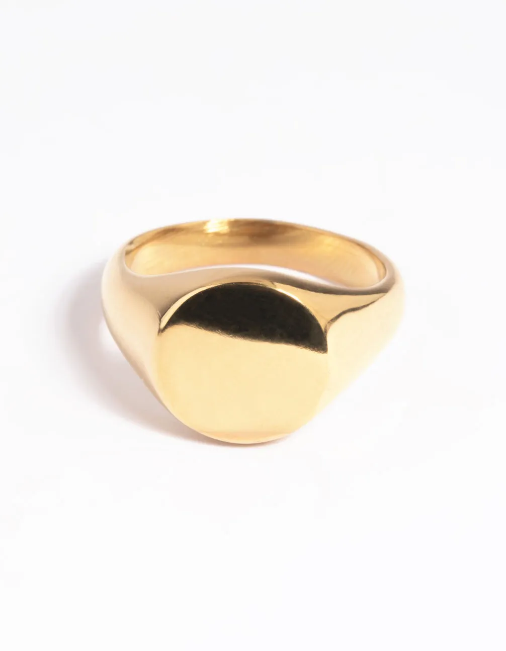 Waterproof Gold Plated Stainless Steel Signet Ring