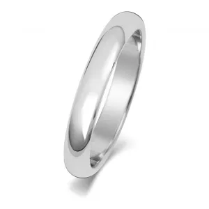 Wedding Band  9ct D Shape 3mm Wedding  Ring W103WM