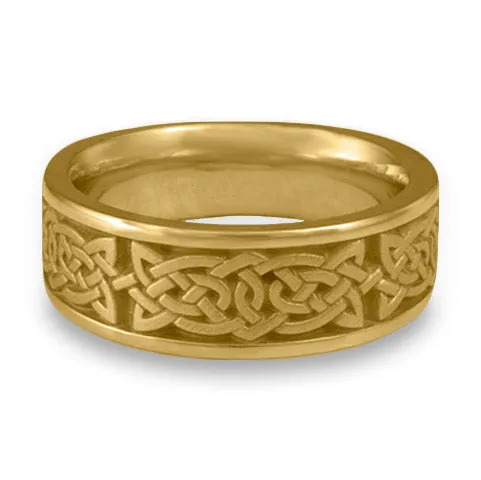 Wide Galway Bay Wedding Ring in 18K Yellow Gold