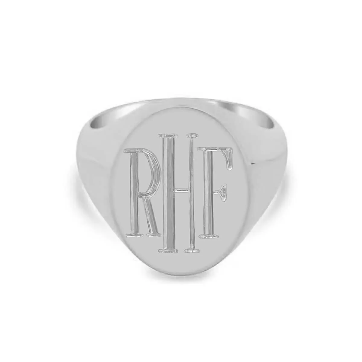 Women's Oval Signet Ring - Extra Large - Hand Engraved Roman Monogram