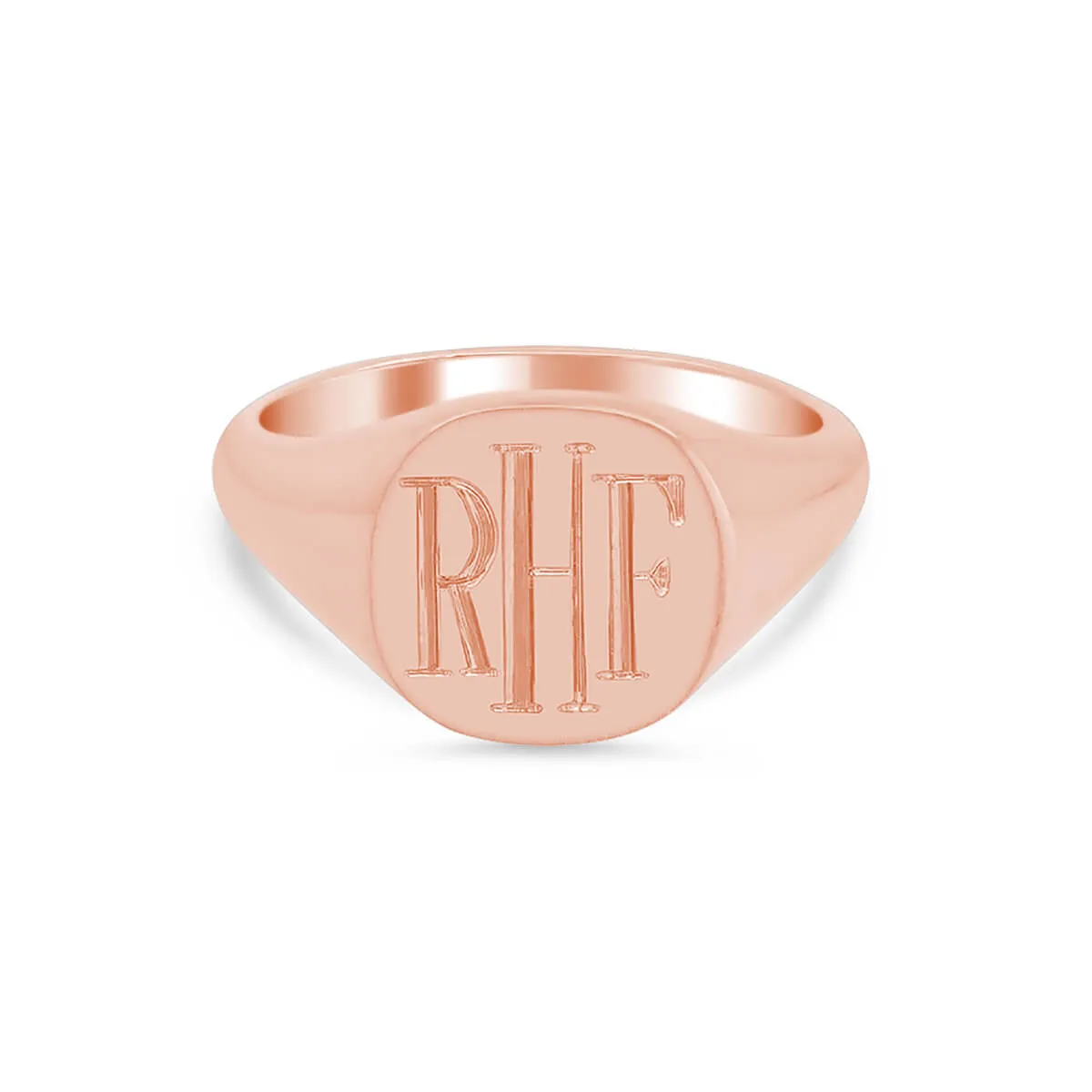 Women's Square Signet Ring - Medium - Hand Engraved Roman Monogram