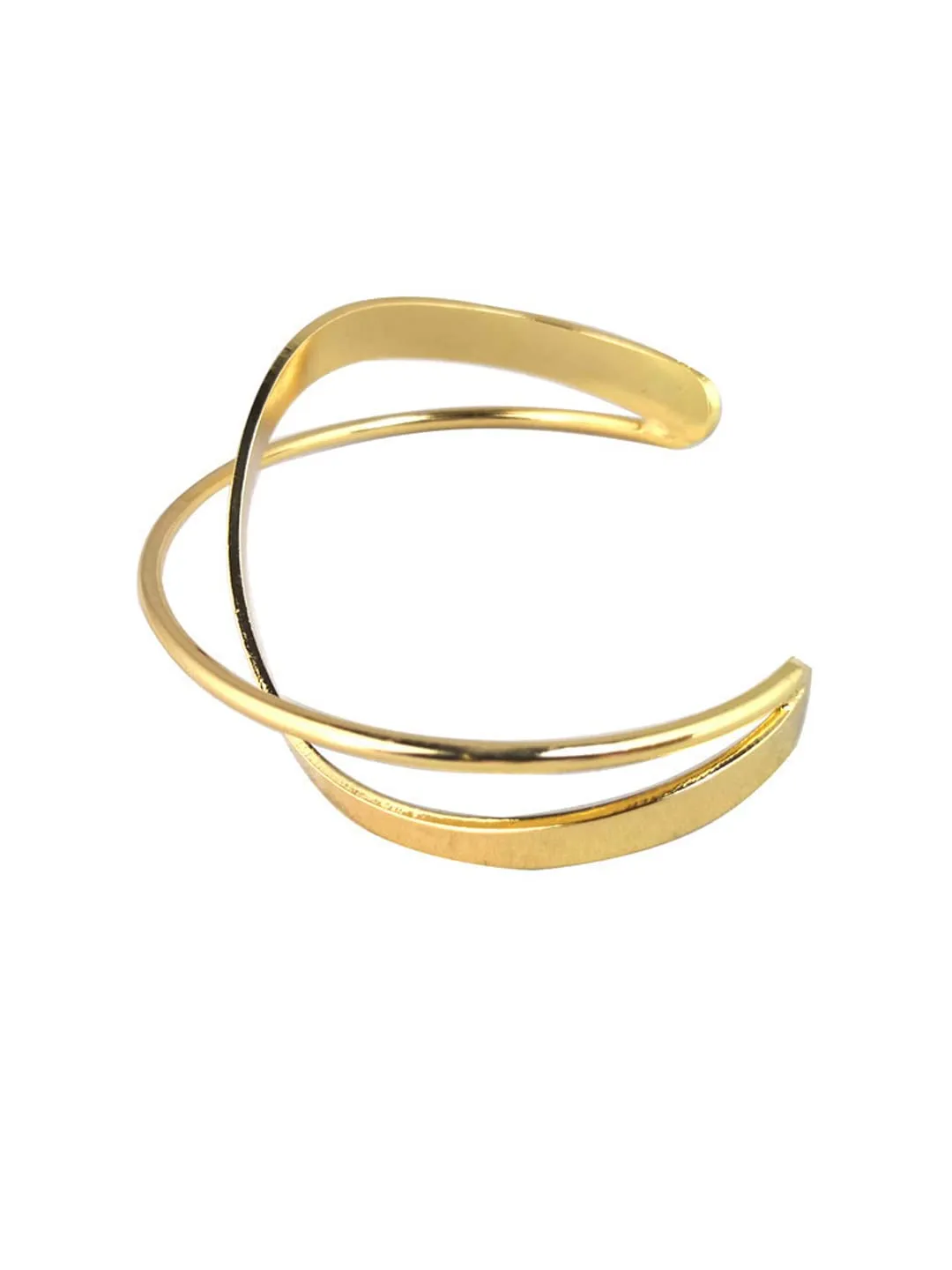 Yellow Chimes Bracelet for Women and Girls Fashion Golden Cuff Kadaa Bracelets for Women | Twisted Gold Plated Hand Cuff Kadaa Bracelet | Birthday Gift For Girls and Women.