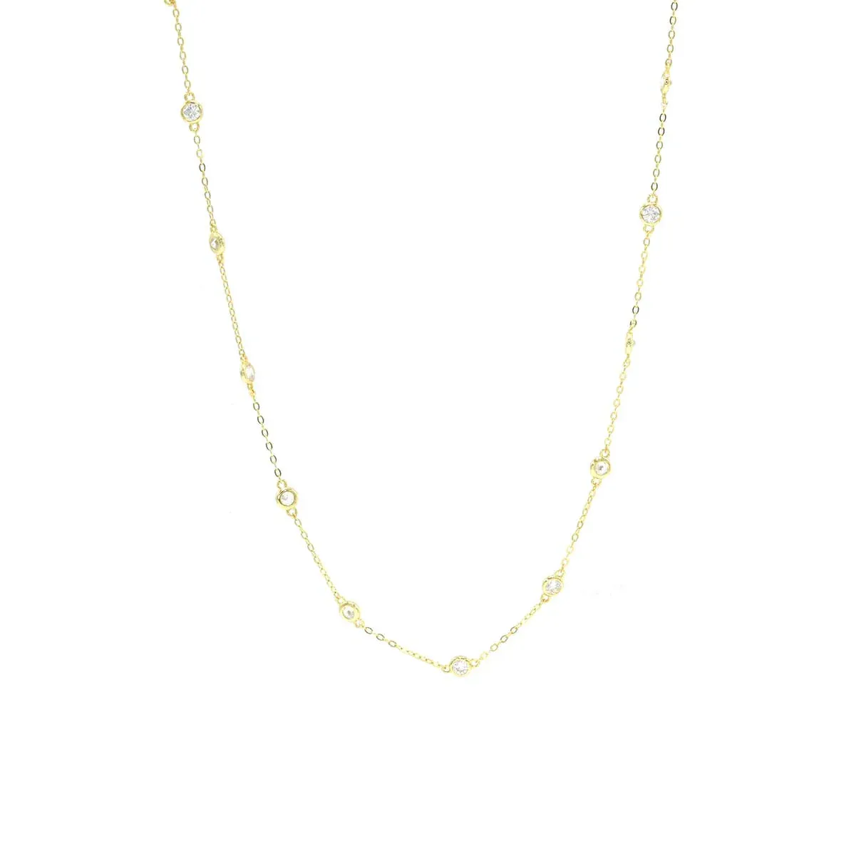 Zircon by The Yard Necklace, 18K Gold Plated .925 Sterling Silver Waterproof Luxury Necklace